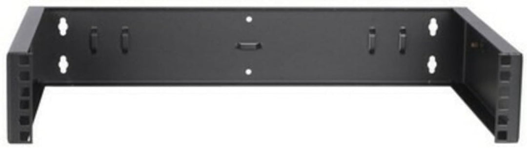 2 HE - 19 Zoll Montagerahmen für Wandbefestigungen ohne Schaniere - 300mm Tief - Schwarz 300mm tiefe