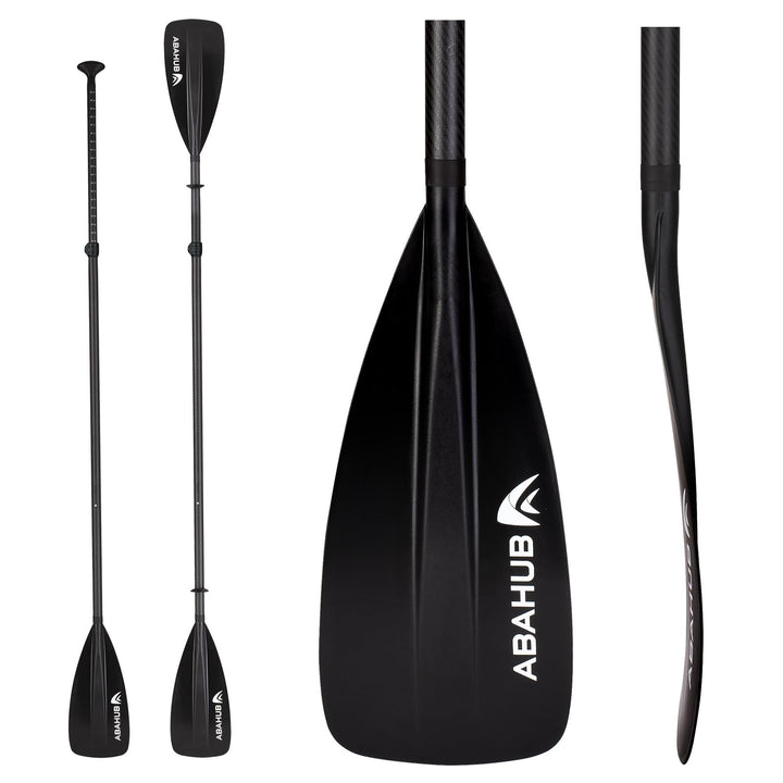 Abahub 4 teilig Carbon SUP Kajak Paddel, 2 in 1 verstellbare Stand up Paddleboard Paddel, leichte Ca