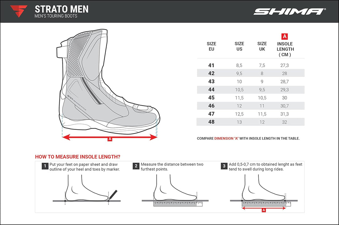 SHIMA STRATO Motorradstiefel Herren und Damen - Motorrad Wasserdicht Stiefel Tourenstiefel Schuhe Mä