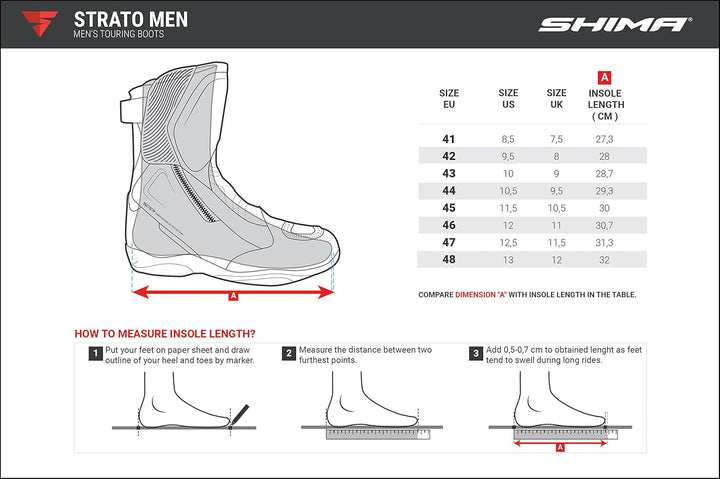 SHIMA STRATO Motorradstiefel Herren und Damen - Motorrad Wasserdicht Stiefel Tourenstiefel Schuhe Mä