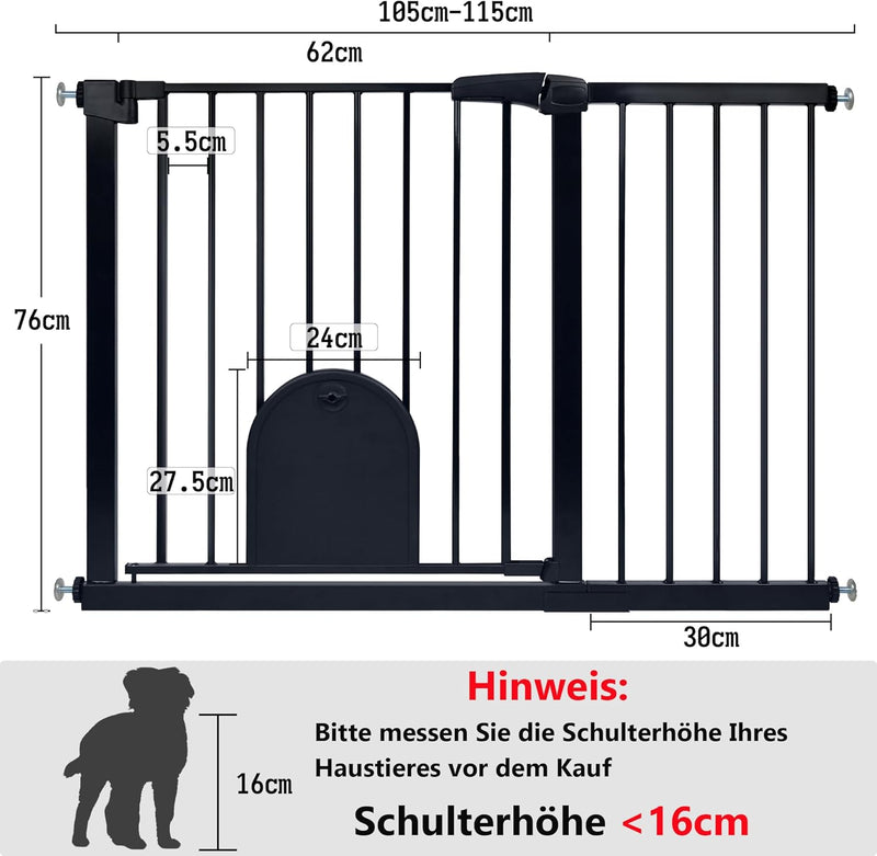 YRHome Türschutzgitter ohne Bohren Treppengitter Treppenschutzgitter für Kinder Baby Türgitter mit S