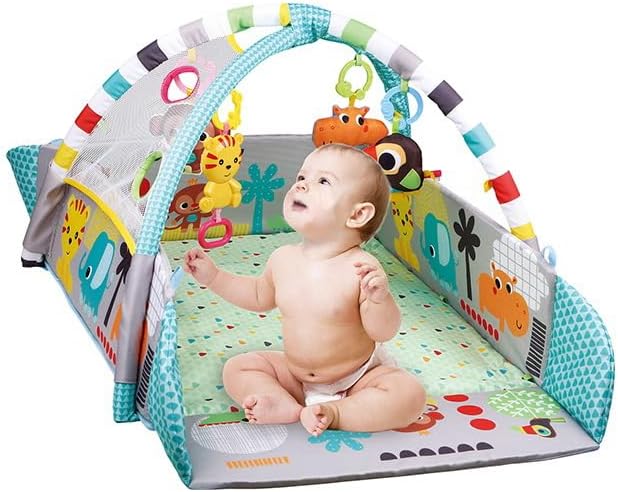 Multifunktionale Baby Spieldecke mit Spielbogen – Baby Gym Spielmatte & Krabbeldecke – inkl. 30 Bäll