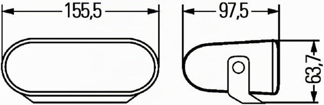 HELLA 1NA 008 284-001 FF/Halogen-Nebelscheinwerfer - FF 75 - 12V - Anbau - Lichtscheibenfarbe: glask
