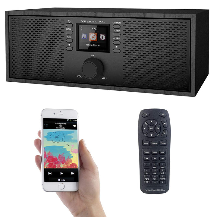 VR-Radio Radio: Stereo-WLAN-Internetradio, Farb-Display, 12 W, Bluetooth 5, Fernbed. (WLAN Lautsprec