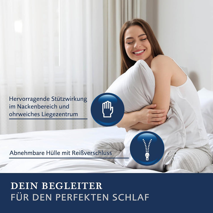 billerbeck Nackenstützkissen | Belair | 80 x 80 cm | für Allergiker | individuell einstellbare Liege