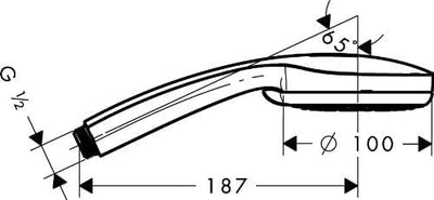 hansgrohe Duschkopf Croma 100, Duschbrause 1 Strahlart, Antikalk-Funktion, Chrom, 1 Strahlart