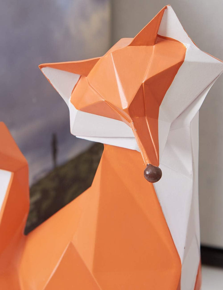 Amoy-Art Fuch Figuren Deko Fox Skulptur Statue Modern Arts Wohnzimmer Kunst Polyresin Geschenk 20cm
