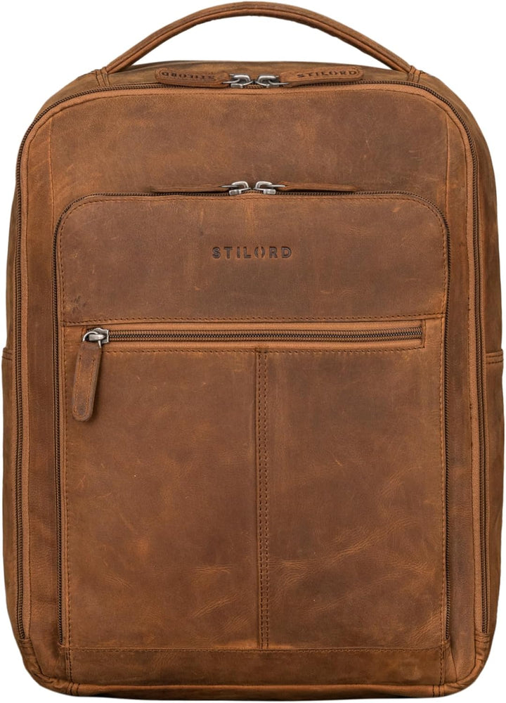 STILORD 'Gordon' Rucksack Leder Herren und Damen Messenger Rucksack Laptop 17 Zoll Lederrucksack Dam