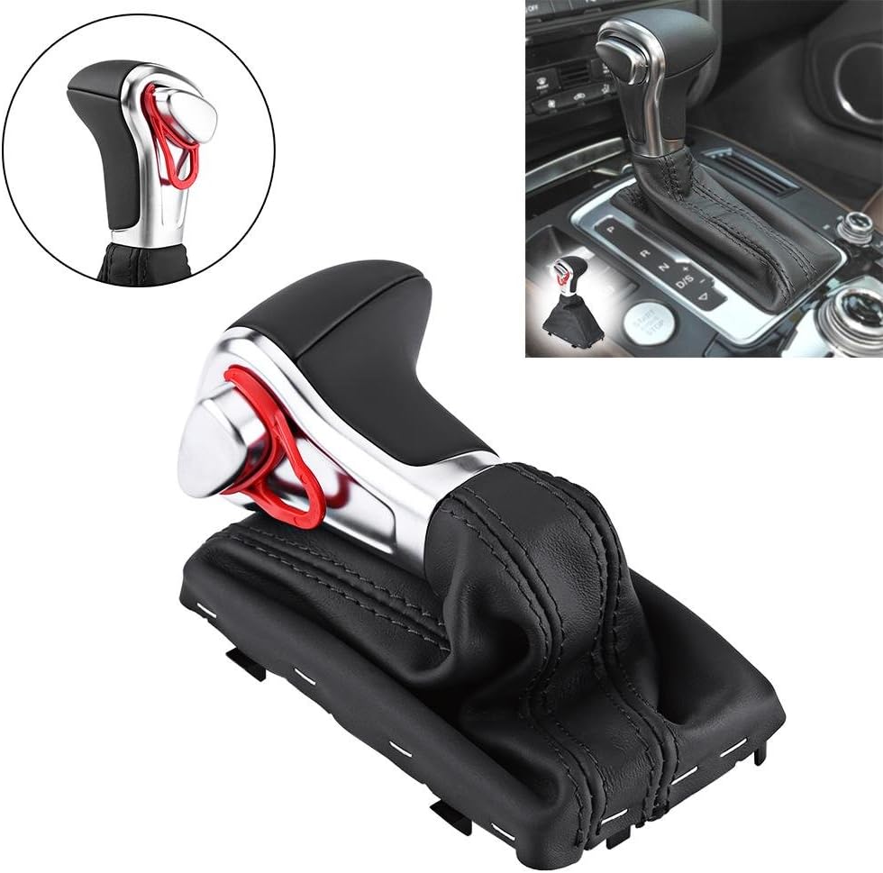 Keenso Auto Schaltknauf und Schaltsack Set, Auto Automatik Linkslenker Schaltknauf Schalthebel Knopf
