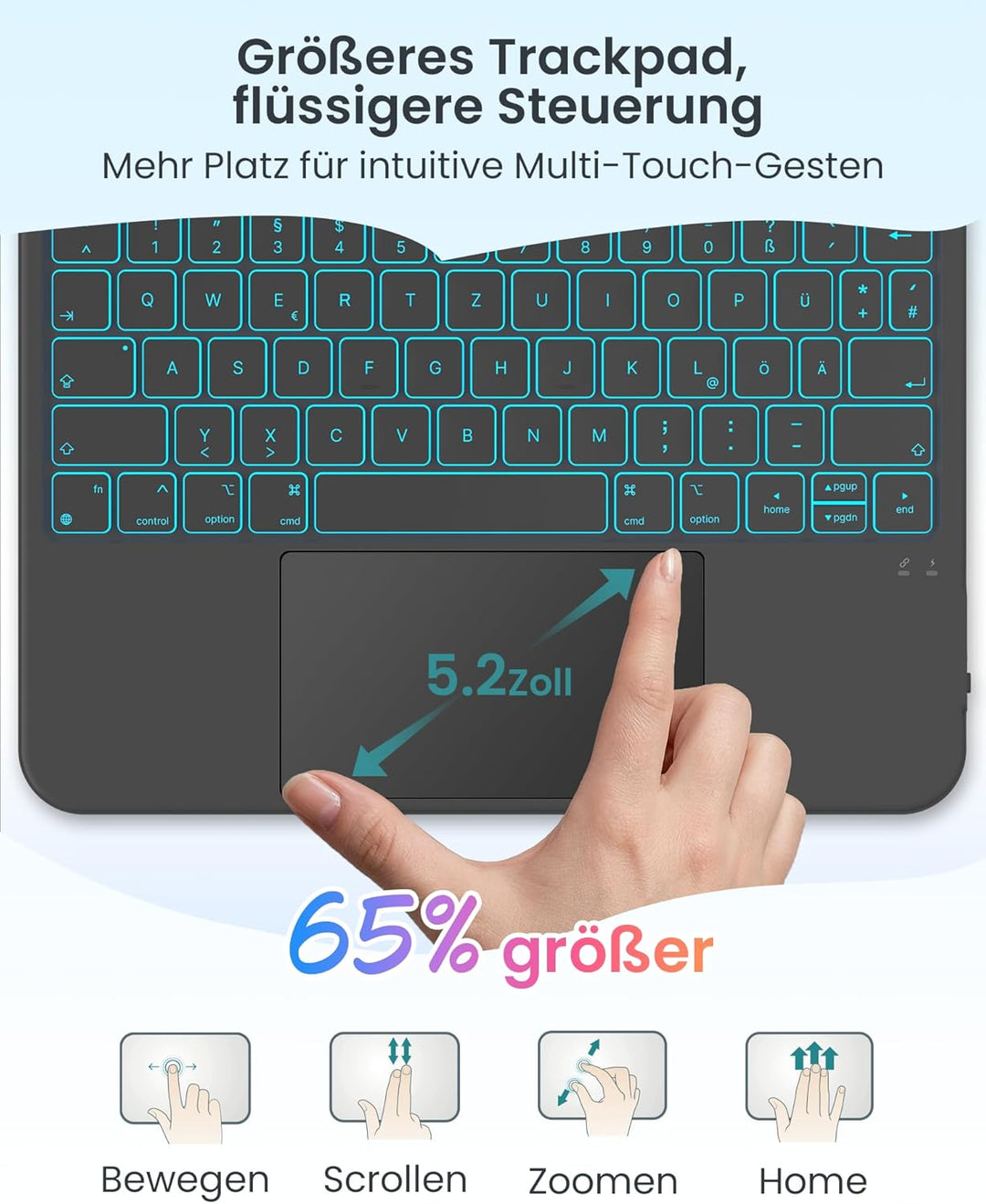 typecase Hülle mit Tastatur für iPad A16 11 2025/10 Generation & iPad Air 11" M4/M3/M2 & iPad Pro 11