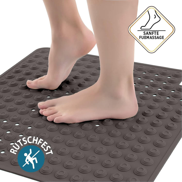 Tatkraft Detail - Haltbar Gummi rutschfest Duschmatte - 60x60 cm - Antirutschmatte Dusche oder Badew