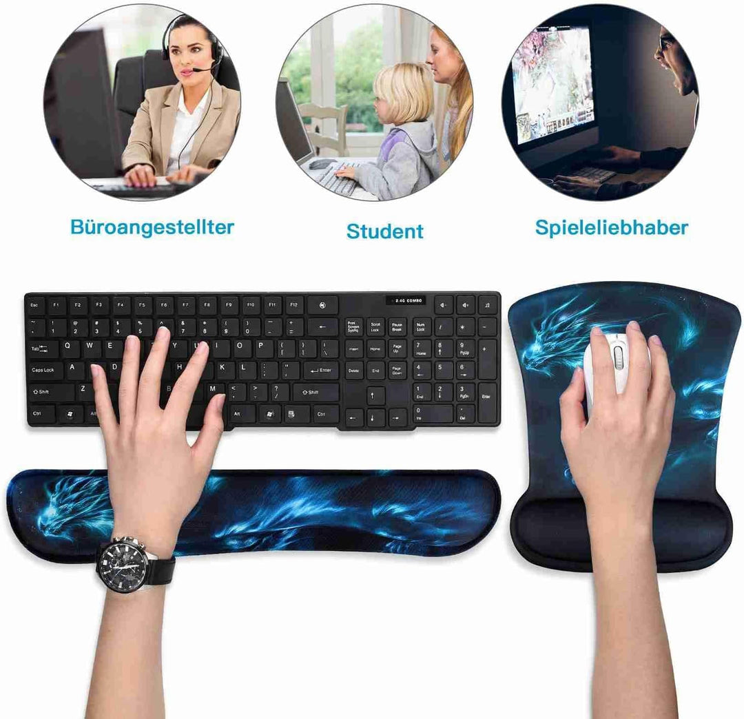 AOKSUNOVA Ergonomische Mauspad mit Handballenauflage Handgelenkauflage für Maus und Tastatur Mauspad