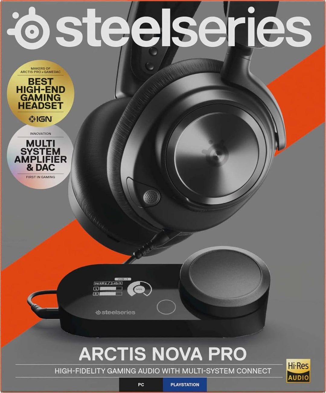SteelSeries Arctis Nova Pro - Multi-System Gaming-Headset – Hi-Res Audio – 360° Surround-Sound – Gam