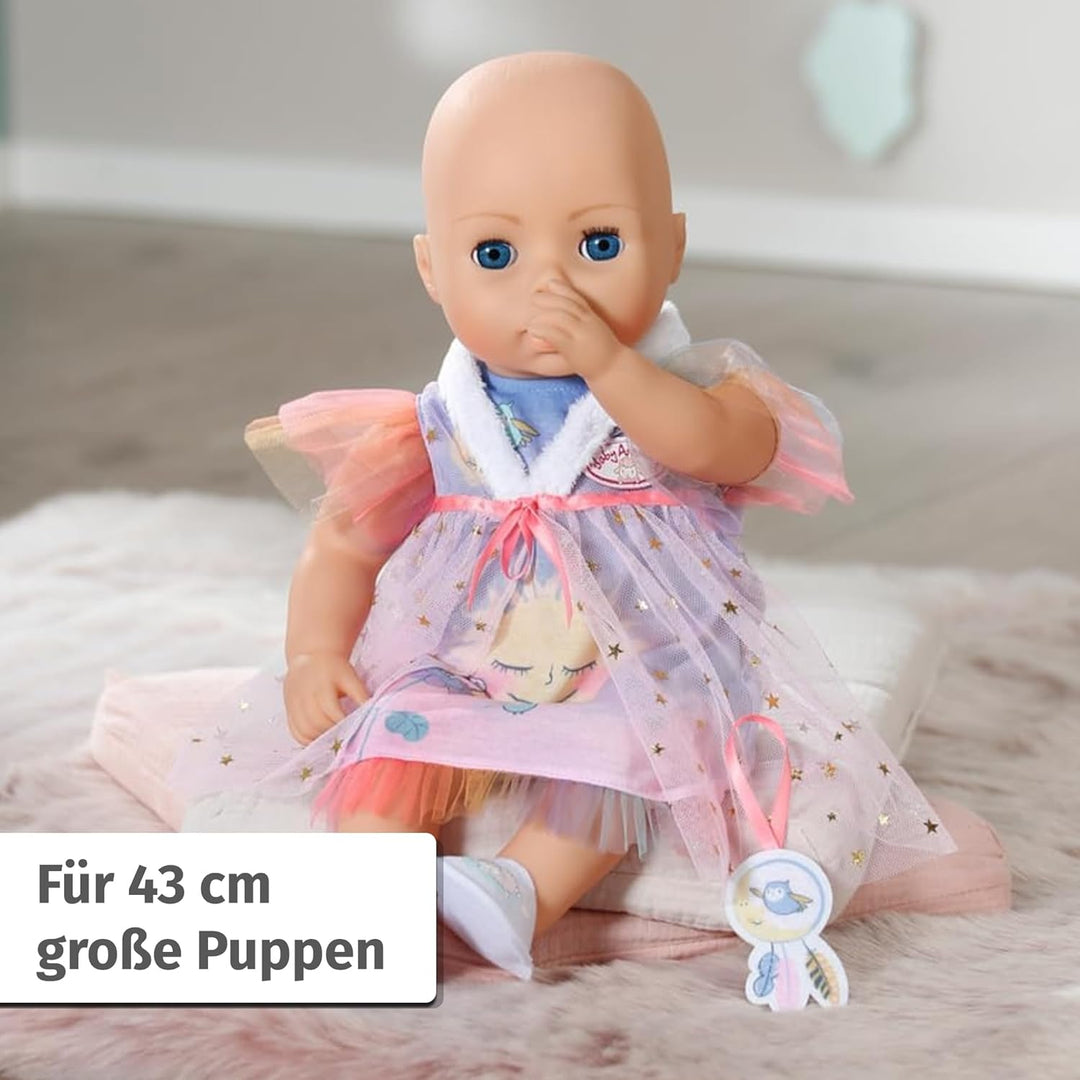 Baby Annabell Sweet Dreams Nachthemd 43cm, Puppennachthemd mit Plüschkragen, Hausschuhen und Traumfä