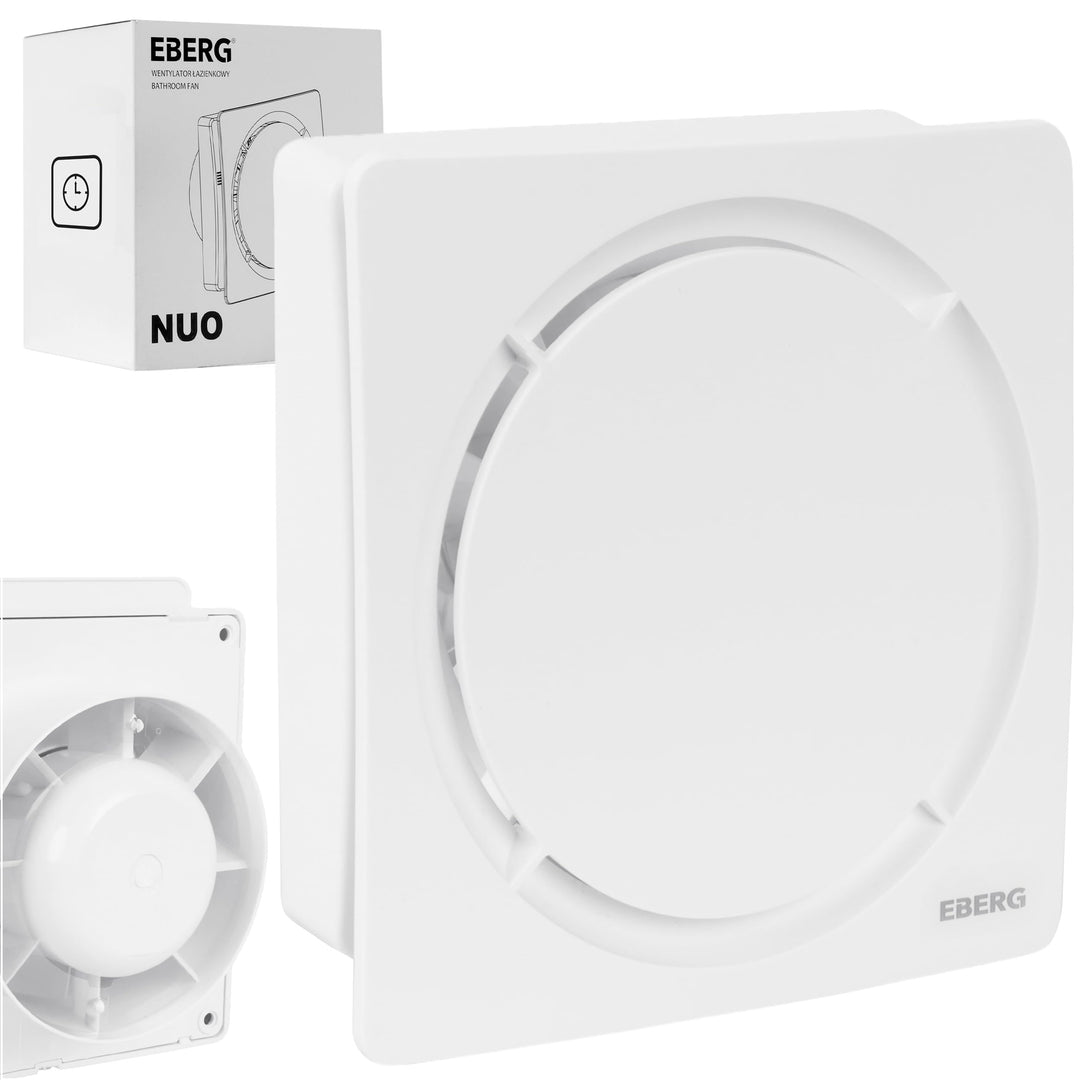 EBERG NUO 100 T Badventilator 100 mm weiss mit Rückschlagklappe, Weiss