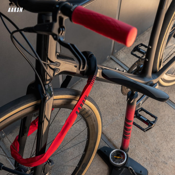 AARON Sport One Fahrrad Standpumpe mit Manometer für alle Ventile | Hochdruck Fahrradpumpe inkl. Bal