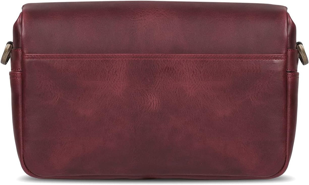 MegaGear MG1703 Torres Umhängetasche für Spiegel-, Sofort- und DSLR-Kameras, echtes Leder, Kastanien