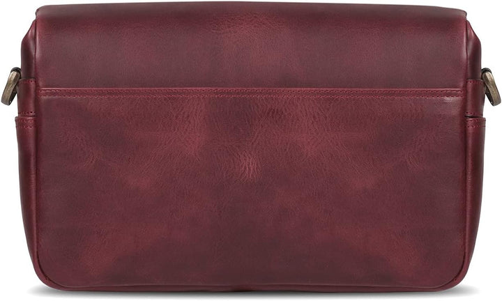 MegaGear MG1703 Torres Umhängetasche für Spiegel-, Sofort- und DSLR-Kameras, echtes Leder, Kastanien