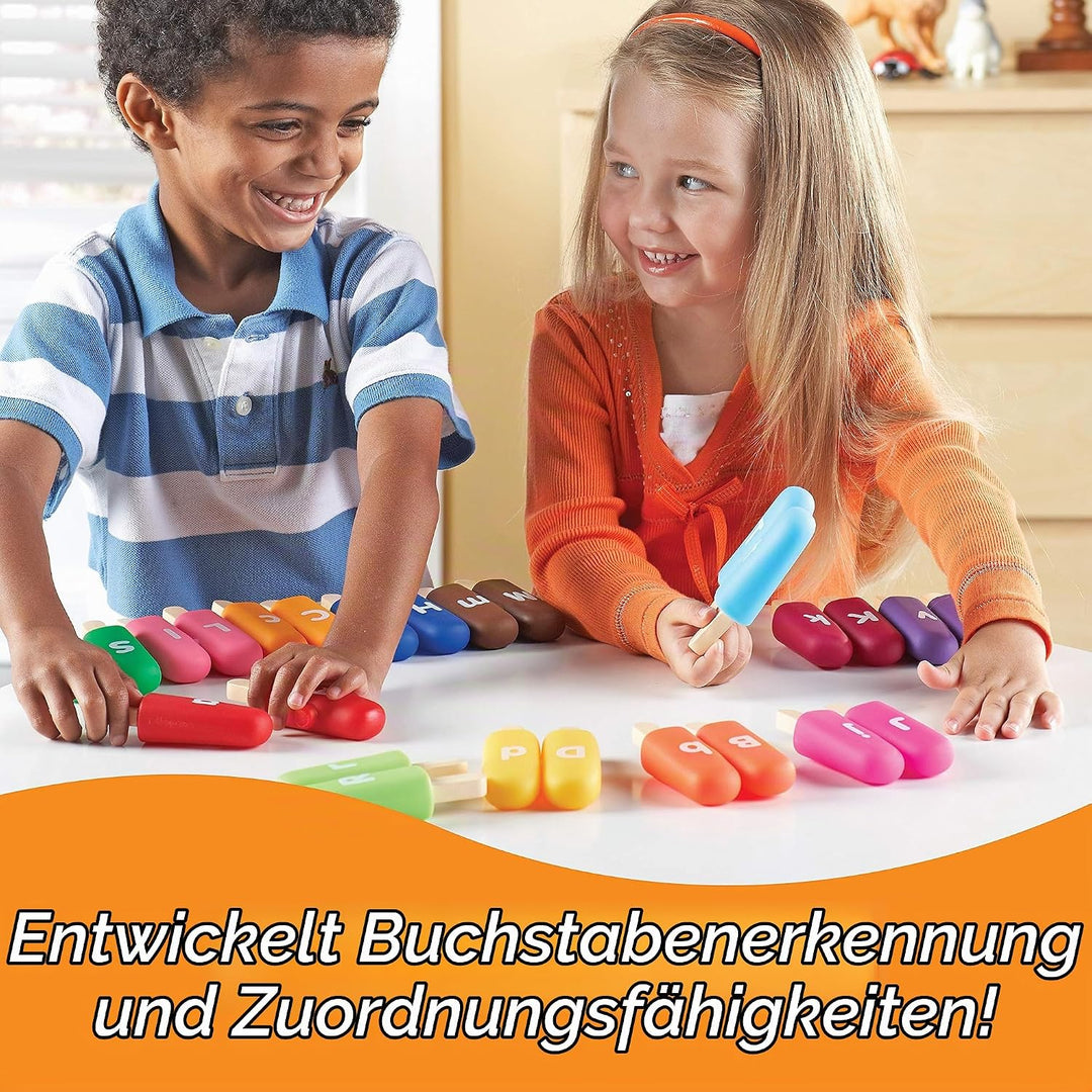 Learning Resources Smart Snacks Eis am Stiel Buchstaben-Steckspiel