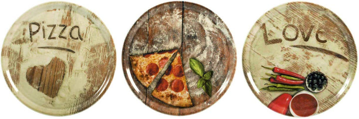 Topkapi Pizzateller-Set Pizza-Amore - 3 Stück grosse Pizzateller Ø ~31,5 cm mit Komplett Dekor Volld