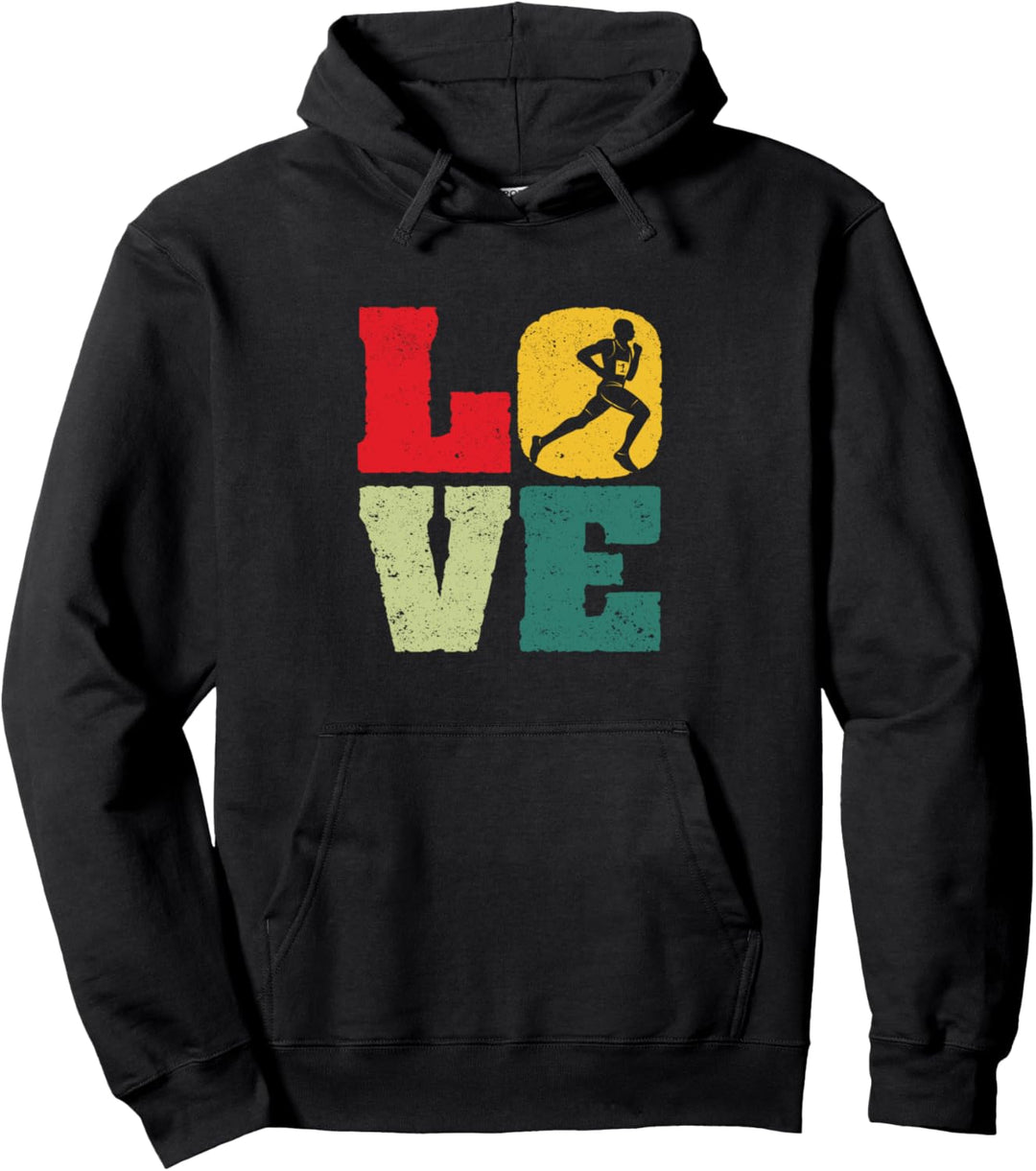 I Love Running Lover Run Lovers Runners Jogger Silhouette Pullover Hoodie