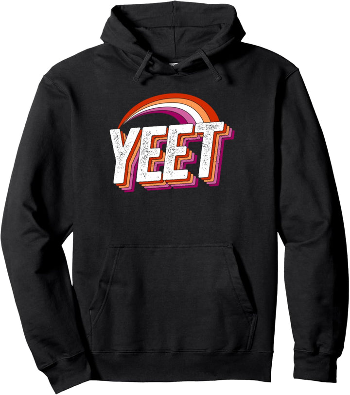 Yeet Meme Lesbian Pride Flag Rainbow Millennial Gen Z Style Pullover Hoodie