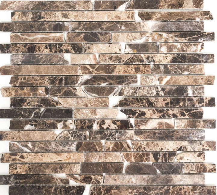 Mosaik Fliese Marmor Naturstein Brick Impala braun poliert MOS40-1306 | 10 Mosaikmatten 305x322 mm /
