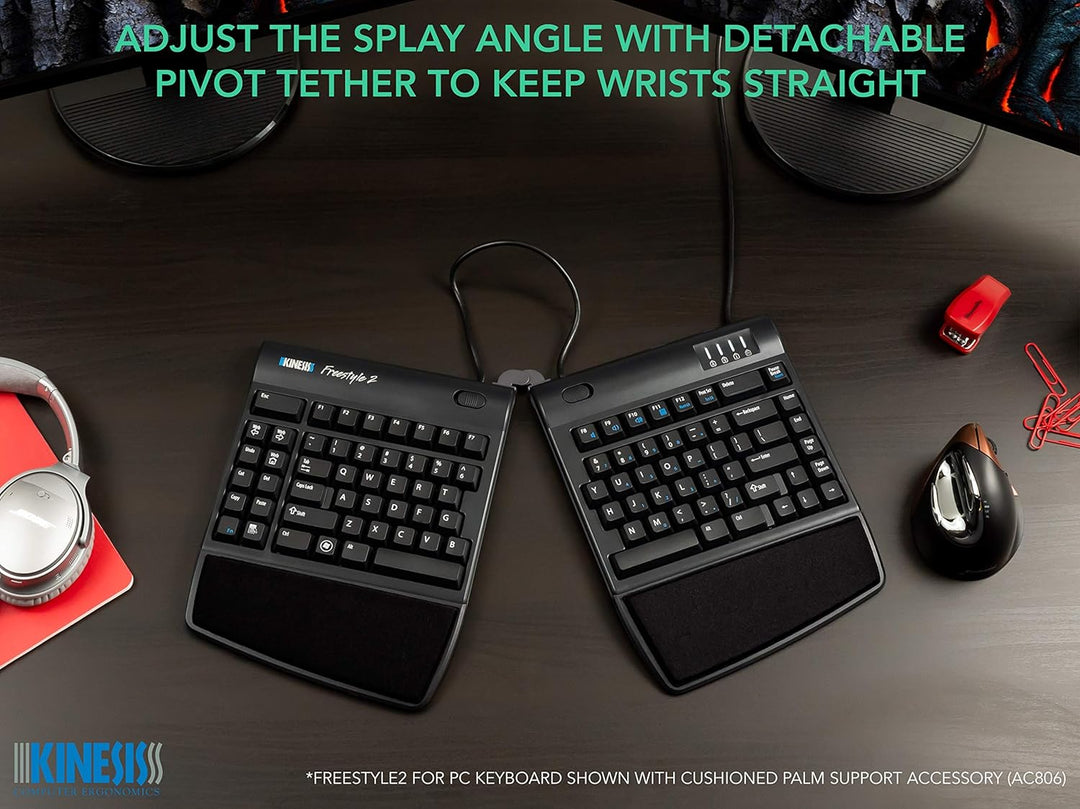 Kinesis KB800PBUS20 T34 Freestyle2 Tastatur US Layout QWERTY 50,8 cm (20 Zoll) schwarz