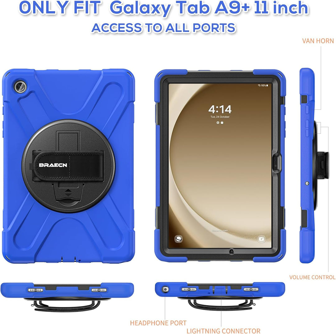 BRAECN Hülle für Samsung Galaxy Tab A9+ 11 Zoll SM-X210/SM-X216/SM-X218, Stossfeste Robuste Tragbare