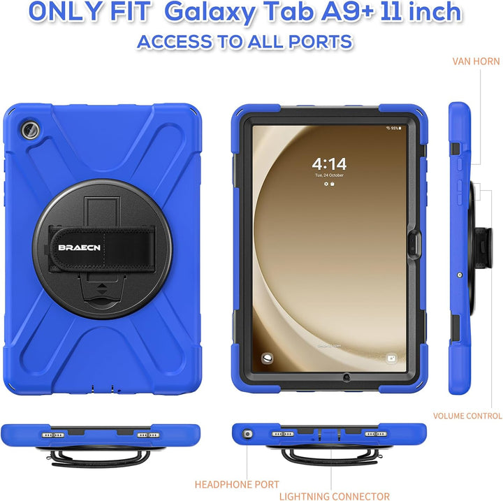 BRAECN Hülle für Samsung Galaxy Tab A9+ 11 Zoll SM-X210/SM-X216/SM-X218, Stossfeste Robuste Tragbare