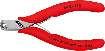 Knipex Elektronik-Vornschneider mit rutschhemmendem Kunststoff überzogen 115 mm 64 01 115 mit Facett