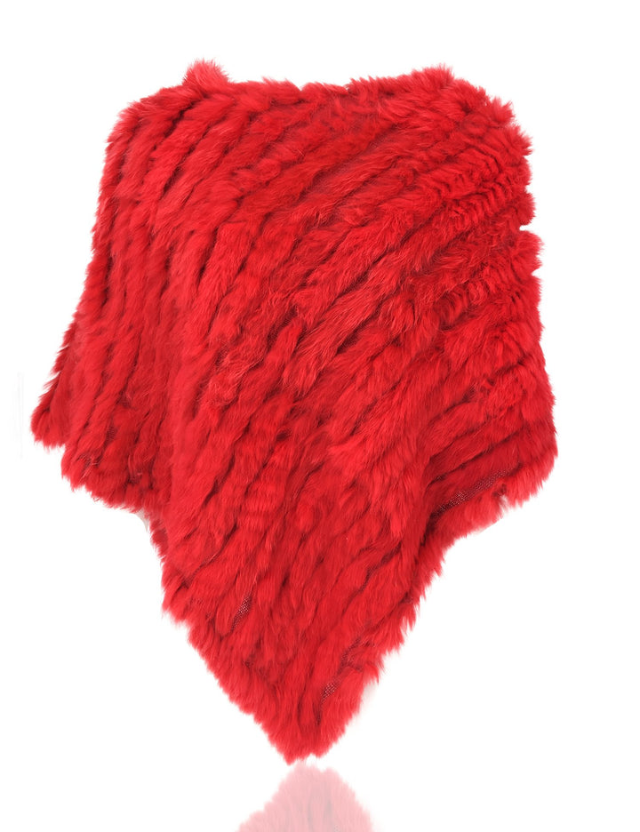 Kaninchen Pelz Poncho Flauschig, Rot