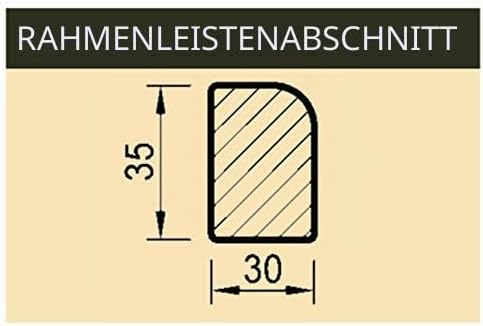 Arte &amp; Arte 7152.0 Keilrahmen mit Leinwand für Maler, Tannenholz/Baumwolle, Weiss, 60 x 40 x 3.5 cm