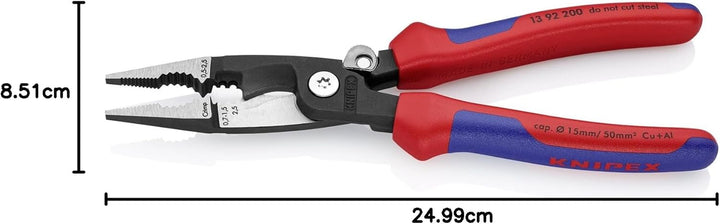 Knipex Elektro-Installationszange schwarz atramentiert, mit Kunststoff überzogen 200 mm 13 81 200