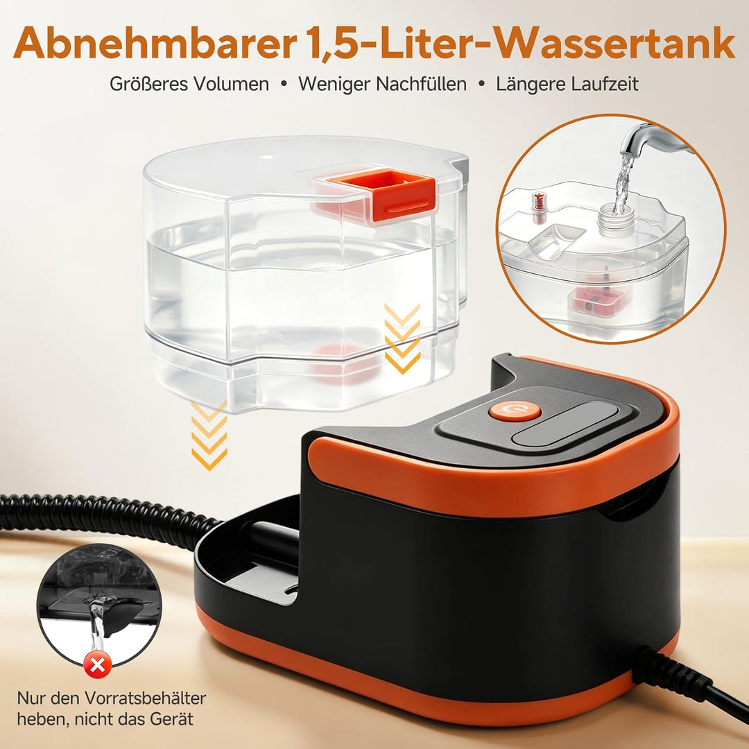 Dampfreiniger Handgerät für Haushalt Auto Handdampfreiniger 221°F 4 Bar Black, Black