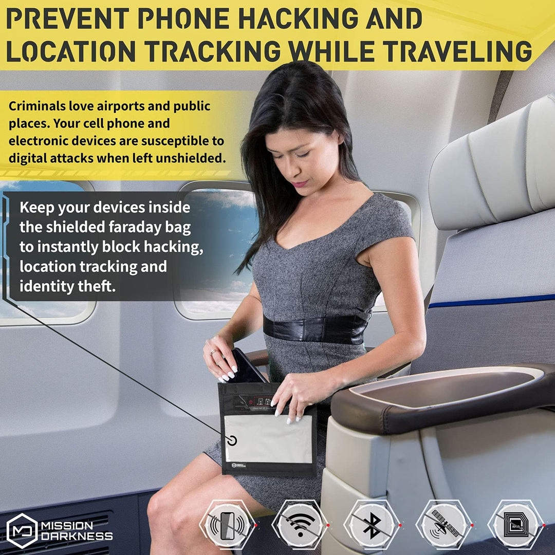 Mission Darkness NeoLok Faraday-Tasche mit Fenster für Telefone (+ sicherer Magnetverschluss und tra