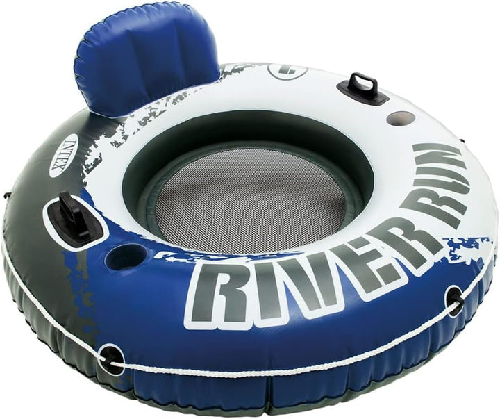 Intex River Run I - Aufblasbarer Schwimmsessel - Ø 135 cm, Weiss Blaues Rad Single, Blaues Rad Singl