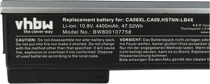 vhbw Akku kompatibel mit HP ProBook 640, 640 G0, 640 G1, 645, 645 G0, 645 G1, 650 G0, 650 G1, 655 No