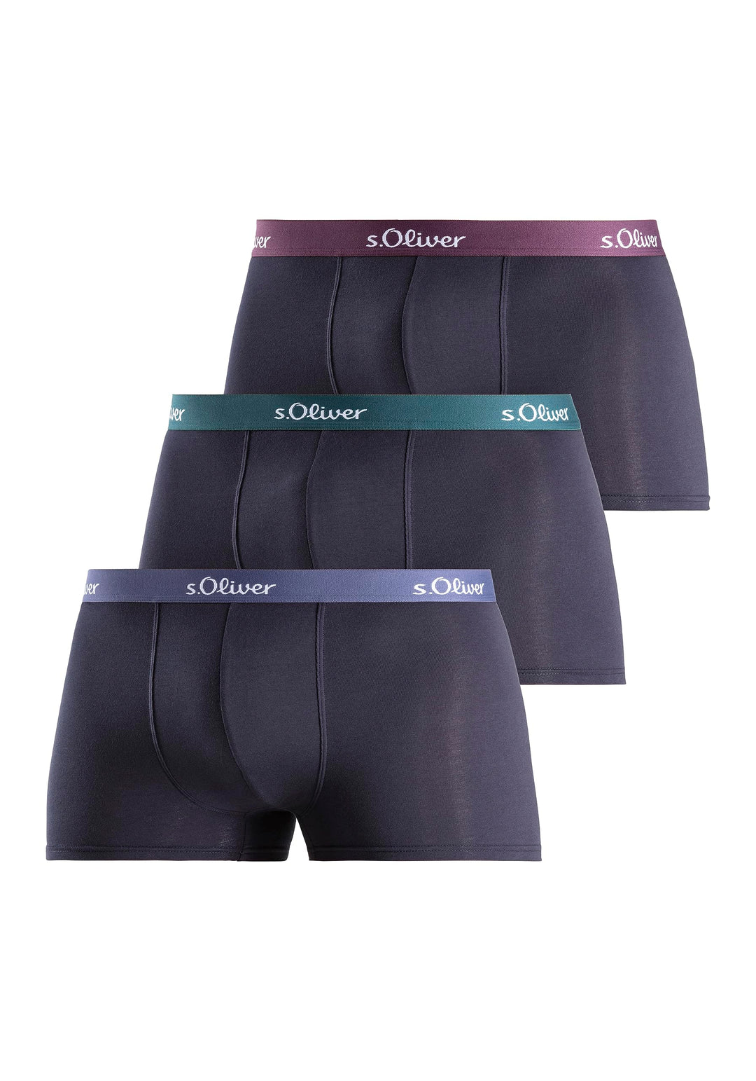 s.Oliver Herren Boxershorts (3er Pack) S 3x Navy Gekontert, S 3x Navy Gekontert