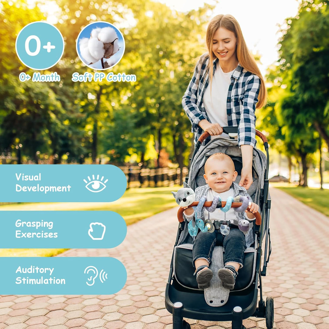 Kinderwagen Spielzeug, Baby Activity Spirale Spielzeug mit Musik, Hängendes Spiral Plüsch Spielzeug