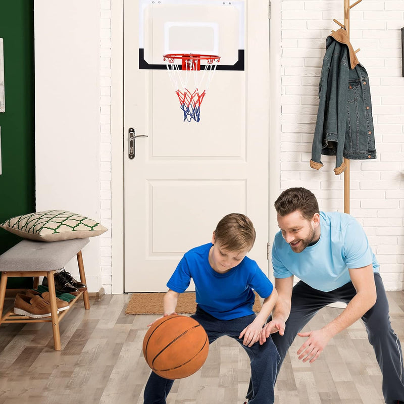 GYMAX Basketballkorb, Mini Basketballkorb mit Netz & Rückwand, Basketballkorb Ball & Pumpe, Basketba