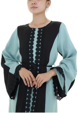 Djellaba für Damen 36 Grün und Schwarz, 36 Grün und Schwarz