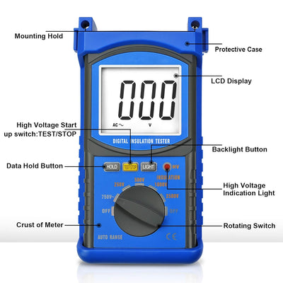 INFURIDER Digitaler Isolationswiderstandstester,YF-6688F Isolationsmessgerät mit Prüfspannung 2500V