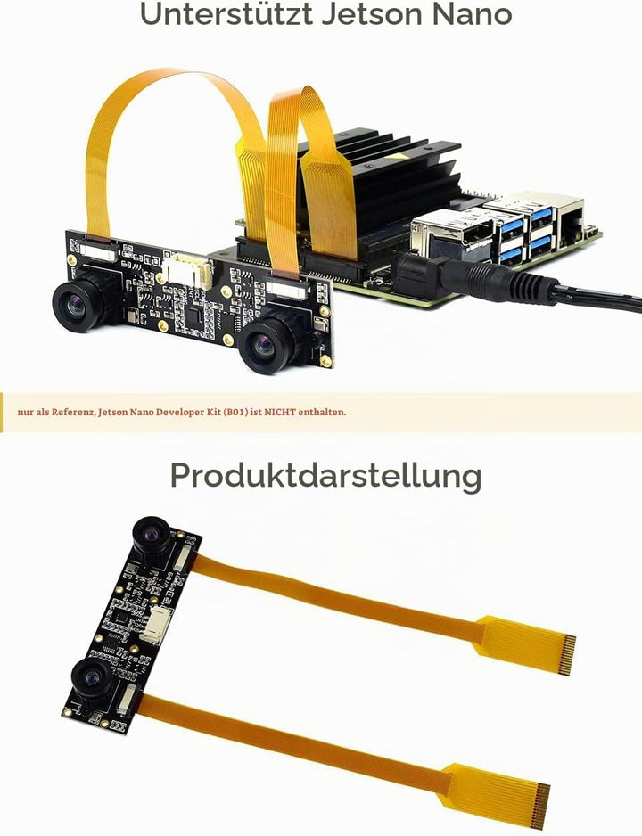 Waveshare IMX219-83 Stereo Camera 8MP Binocular Camera Module Stereo Vision Depth Vision Applicable