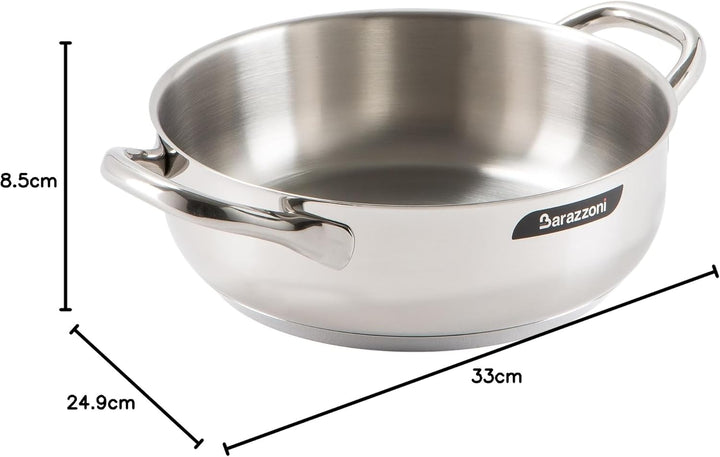 Barazzoni Chef Line Pfanne, Stahl, Stahl, 24.9 x 33.0 x 8.5 cm 24.9x33.0x8.5 cm, 24.9x33.0x8.5 cm