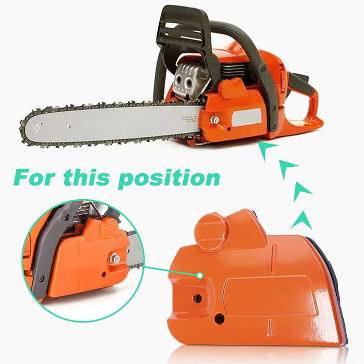 Kupplungsdeckel mit Kettenrad für Husqvarna 445 450 Kettensäge, ADEFOL Kupplungsdeckel + Krallenansc