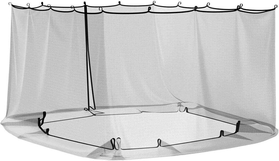 Moskito-Netz für Pavillon 220 Mesh Schwarz Polyester 4 x 3 x 2 m mit Klettverschluss und Reissversch