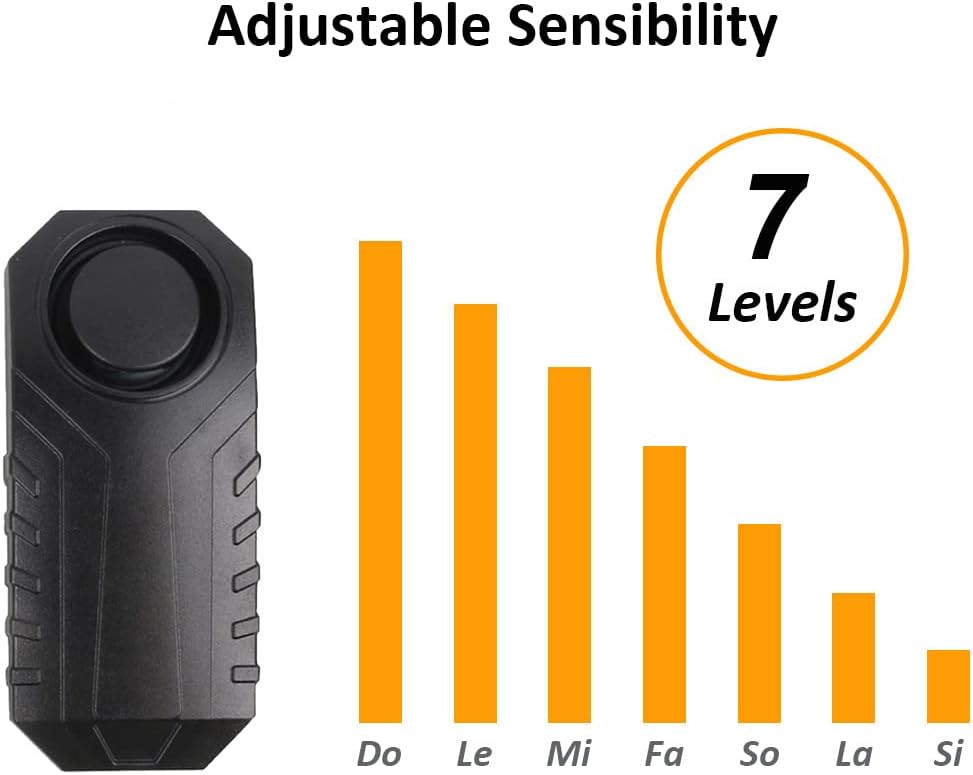 Lancoon Verbesserter Fahrrad Alarm 2 Packungen, 110dB Diebstahlsicherung Sensor Wasserdicht Für Moto