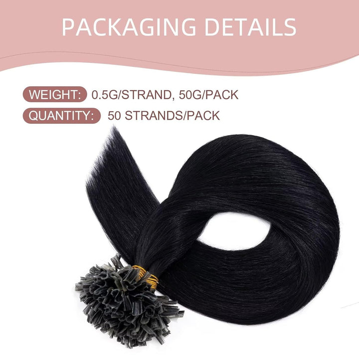 Silk-co Bonding Extensions Echthaar Haarteile Echthaar Keratin U-Tip Natürlich Weich Haarverlängerun