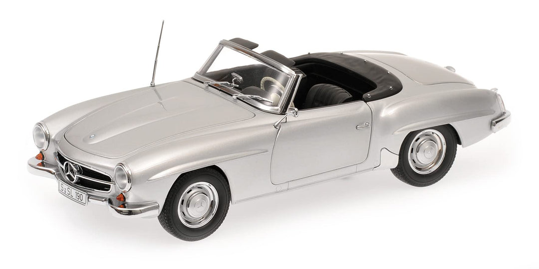 Minichamps 100037031 - Mercedes-Benz 190 SL (W121), Massstab: 1:18, Silber